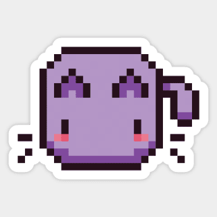 Purple Pixel Cat - Kawaii Retro Pixel Art Sticker